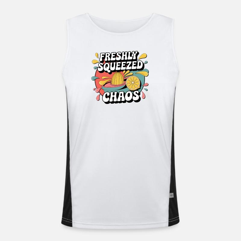 Y2K Pop Humor – Zitrone Funktionelles Kontrast-Tank Top für Männer 