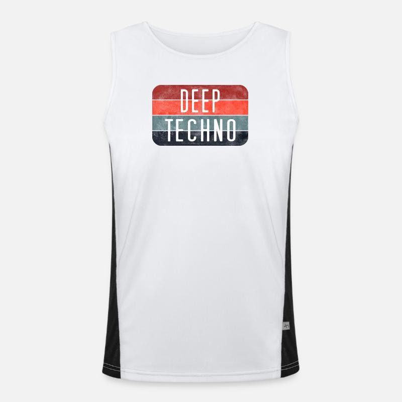 Deep Techno Gradient Stripes - Men's Functional Contrast Tank Top  - white/black