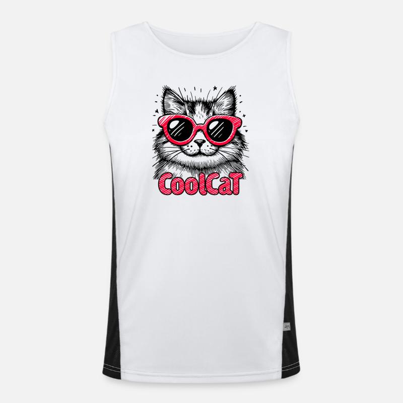 Coole Katze 1 Funktionelles Kontrast-Tank Top für Männer 