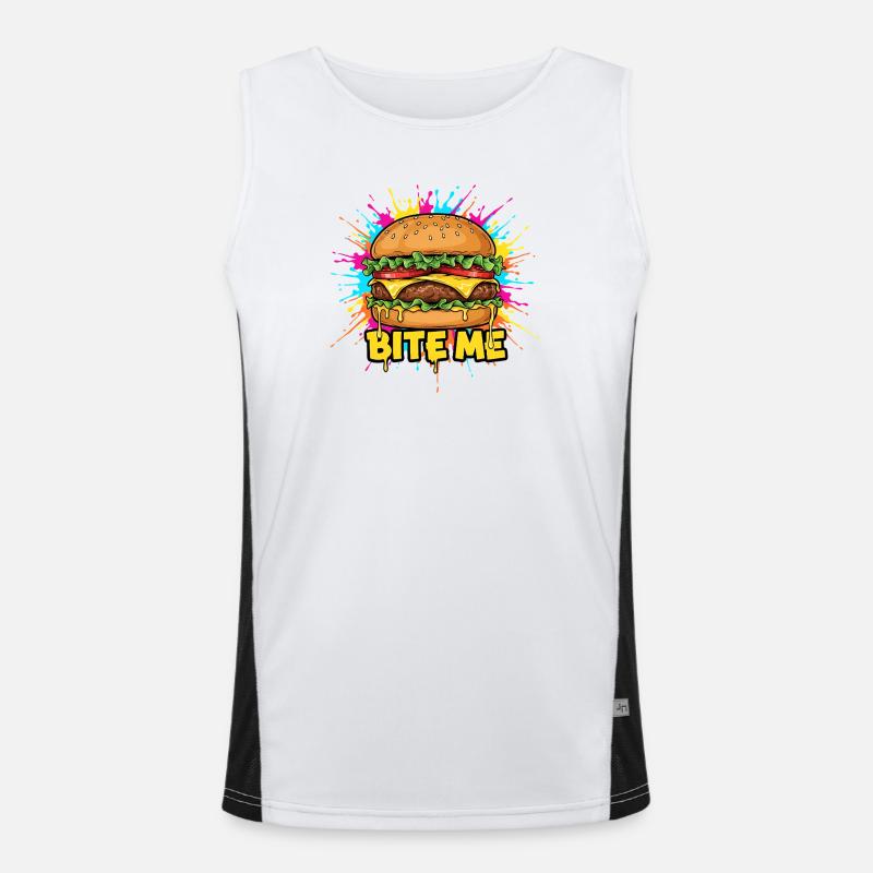 Pop Art Burger Mords-moi Débardeur respirant contrasté Homme 