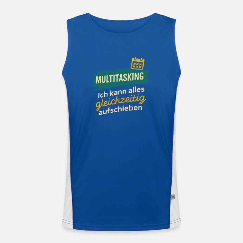 Multitasking – Alles gleichzeitig aufschieben Funktionelles Kontrast-Tank Top für Männer 