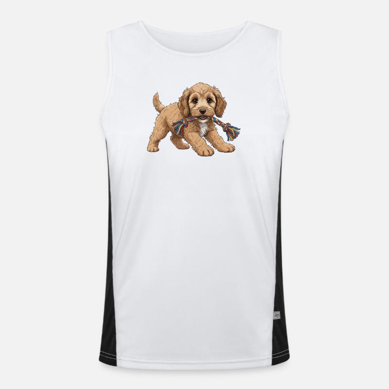 Cockapoo-Welpe Funktionelles Kontrast-Tank Top für Männer 