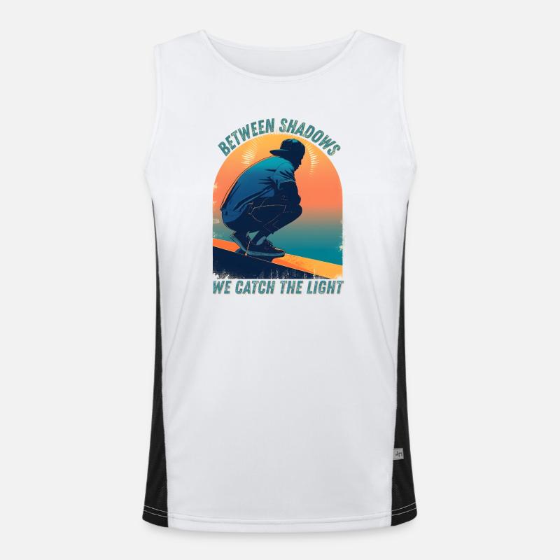 Between Light and Shadow - Men's Functional Contrast Tank Top  - white/black