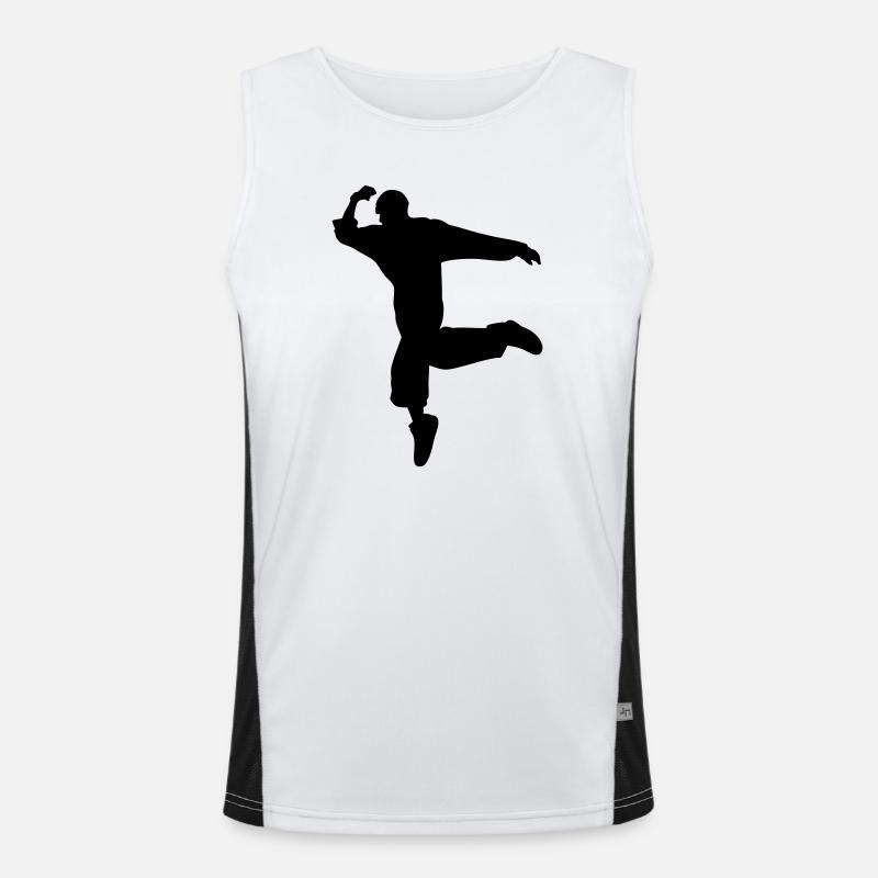 B-Boy Silhouette – Breakdance Move Men's Functional Contrast Tank Top 