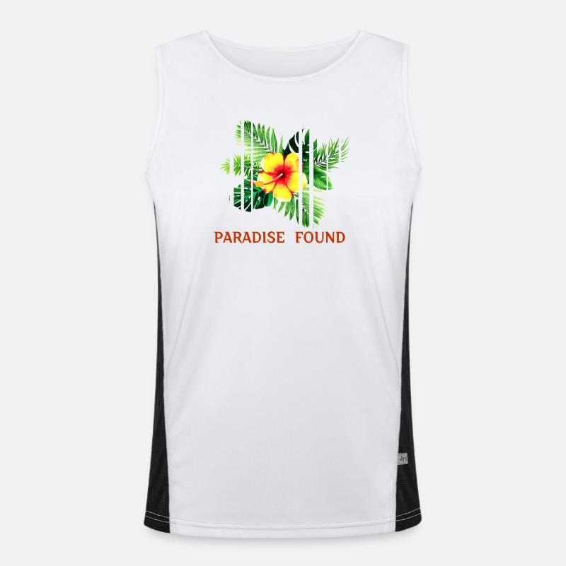 Tropical Hibiscus Paradise Found Men's Functional Contrast Tank Top 