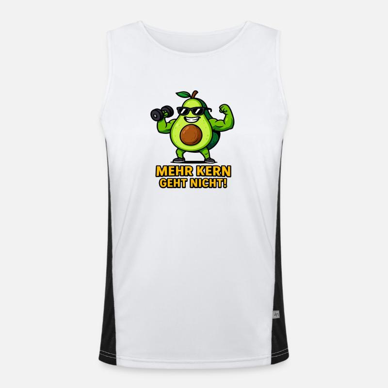 Avocado Powerhouse Strong Vegetables Illustration Men's Functional Contrast Tank Top 