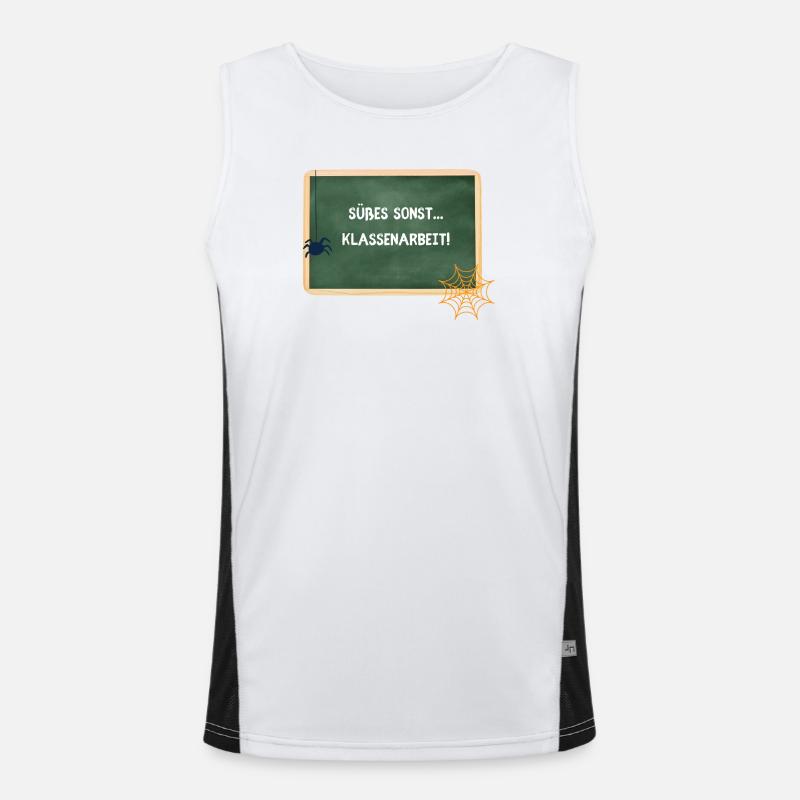 Sweets Otherwise Classwork - Halloween Teacher - Men's Functional Contrast Tank Top  - white/black