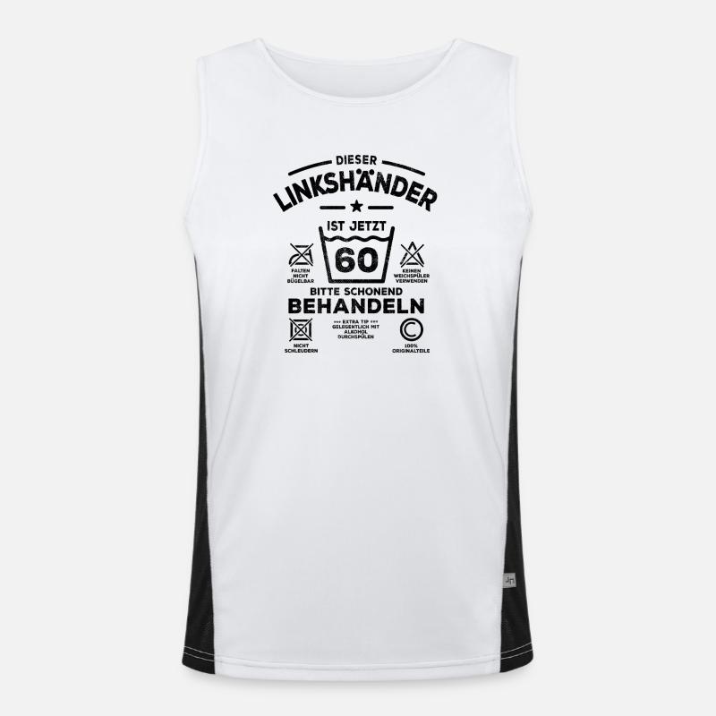 Treating Left-Handers Gently - 60th Birthday Men's Functional Contrast Tank Top 