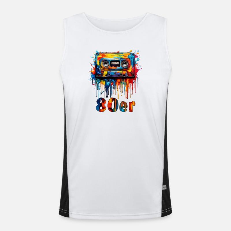MUSIC CASSETTE 80s Men's Functional Contrast Tank Top 