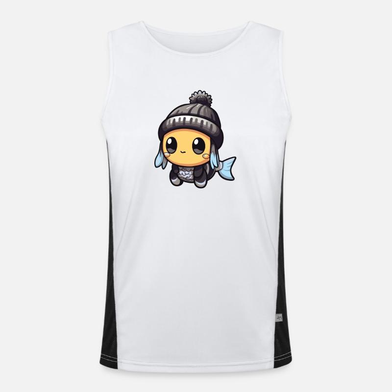 Fisch Winter Tier Anime Funktionelles Kontrast-Tank Top für Männer 