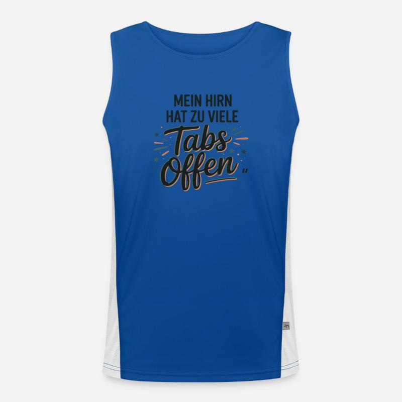 My brain has too many tabs open Men's Functional Contrast Tank Top 