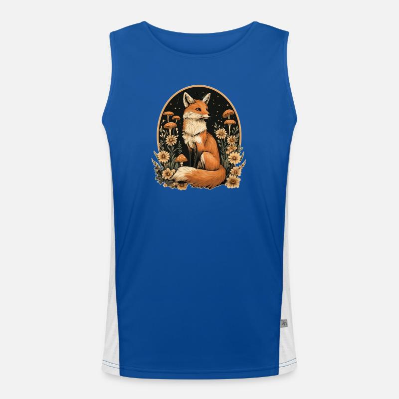 Fuchs Wald Pilze Funktionelles Kontrast-Tank Top für Männer 