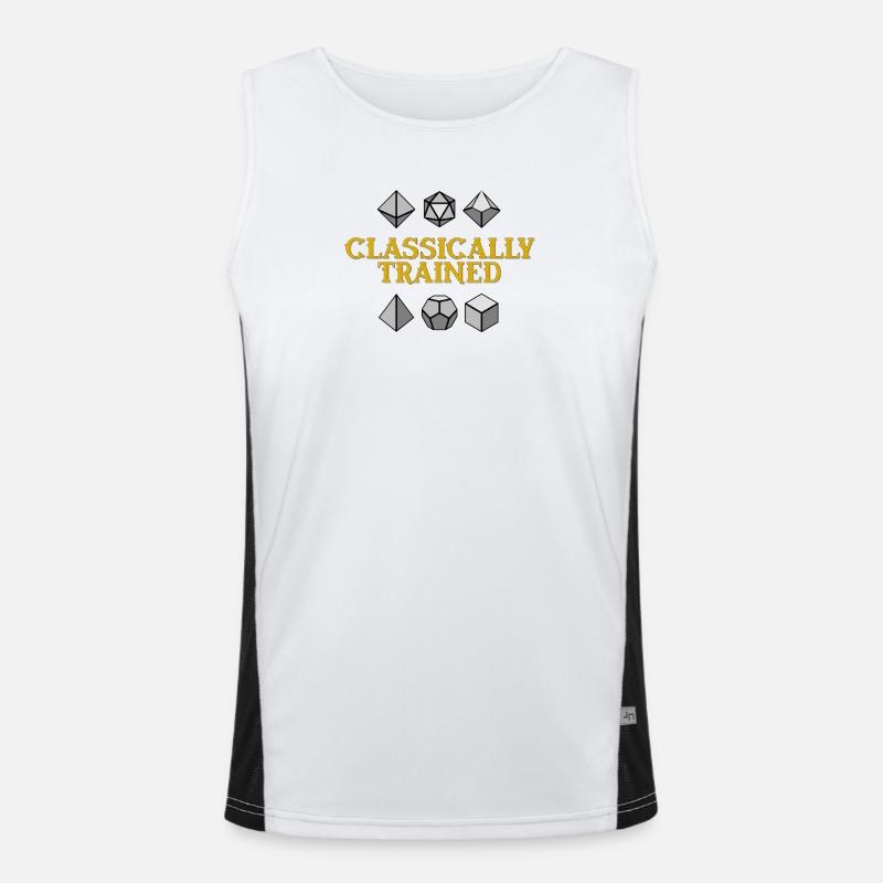 Classically Trained Geometric Dice - Men's Functional Contrast Tank Top  - white/black