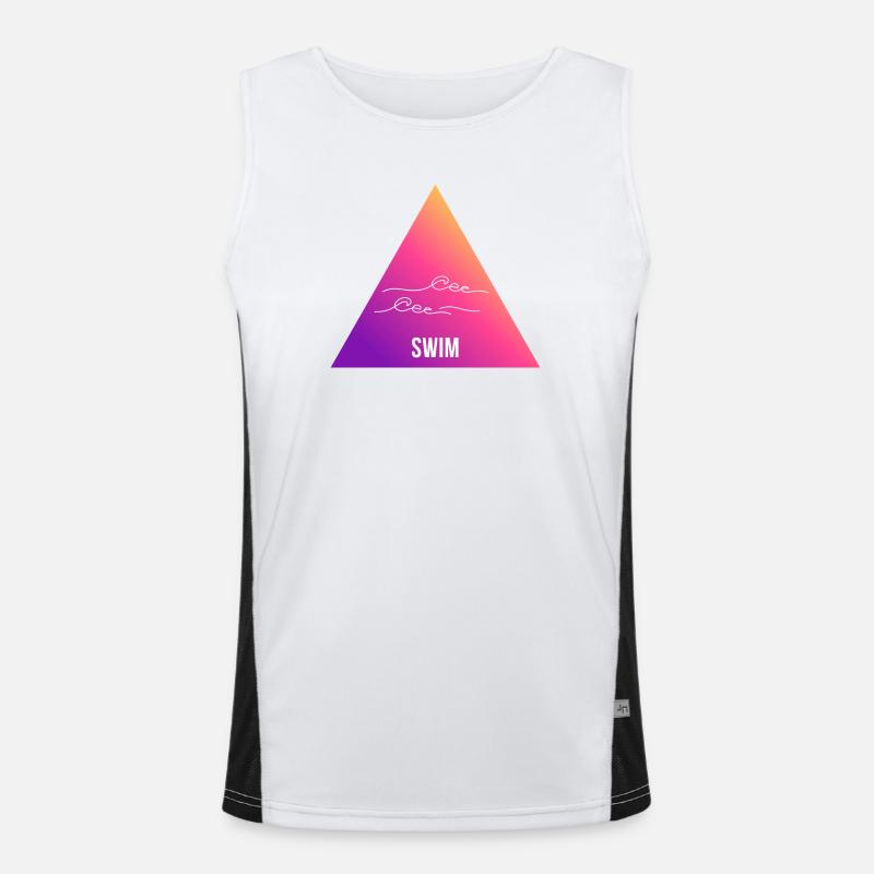 Swimming Gradient Triangle Waves - Men's Functional Contrast Tank Top  - white/black