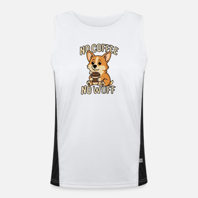 Kaffee Corgi – Pas de café, pas de wuff Débardeur respirant contrasté Homme 