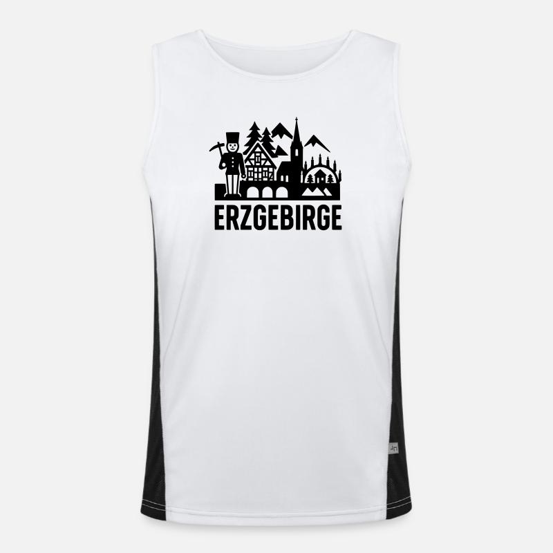 Erzgebirge typisch Silhouette Funktionelles Kontrast-Tank Top für Männer 