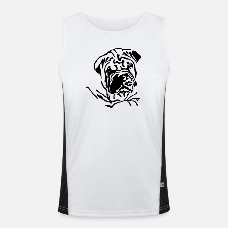 Shar-Pei Funktionelles Kontrast-Tank Top für Männer 