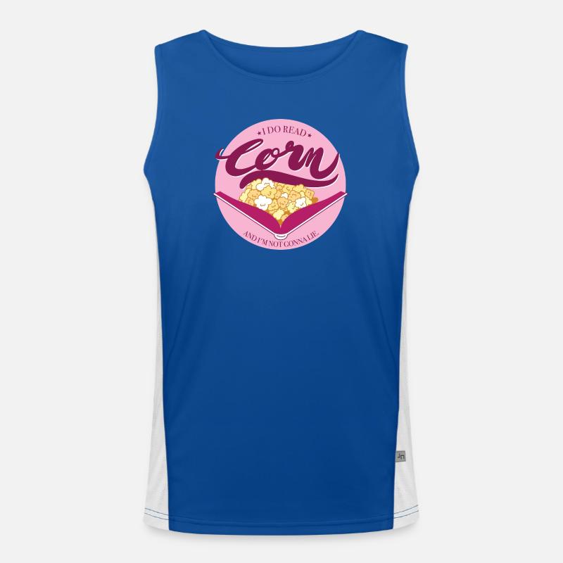 Corn with pink background Men's Functional Contrast Tank Top 
