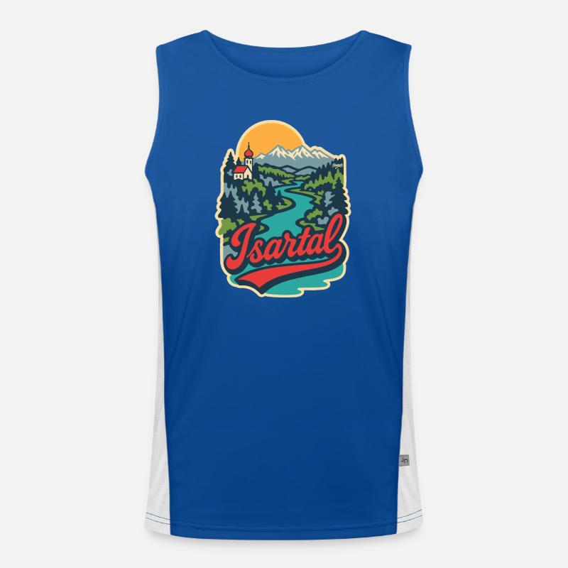 Isar Valley in Upper Bavaria Men's Functional Contrast Tank Top 
