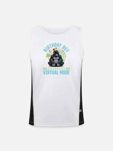 Anniversaire Gamer VR - Débardeur respirant contrasté Homme  - blanc/noir