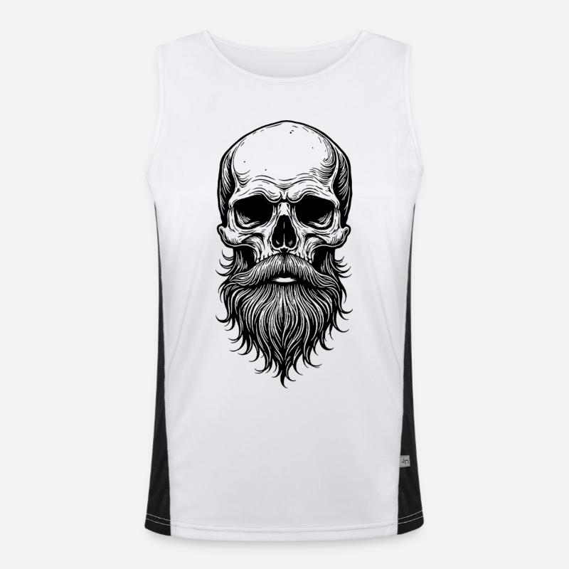 Skull mit Bart Funktionelles Kontrast-Tank Top für Männer 