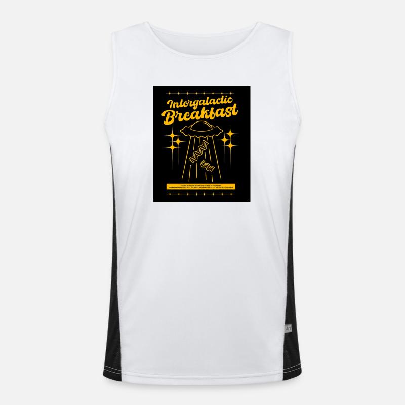 Intergalactic Breakfast - Men's Functional Contrast Tank Top  - white/black
