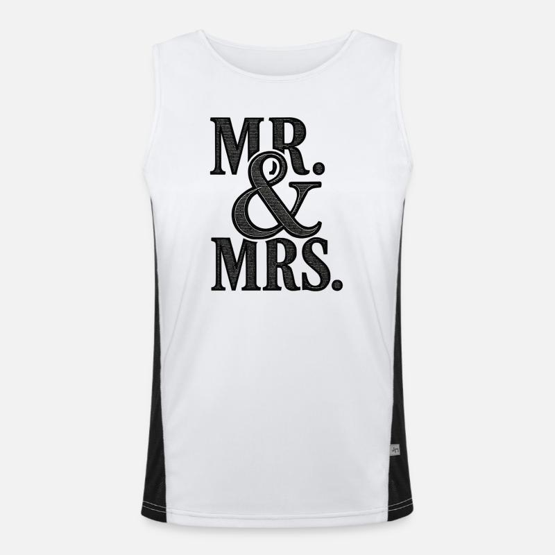 MR. & MRS - Romantic Wedding - Newlyweds Men's Functional Contrast Tank Top 