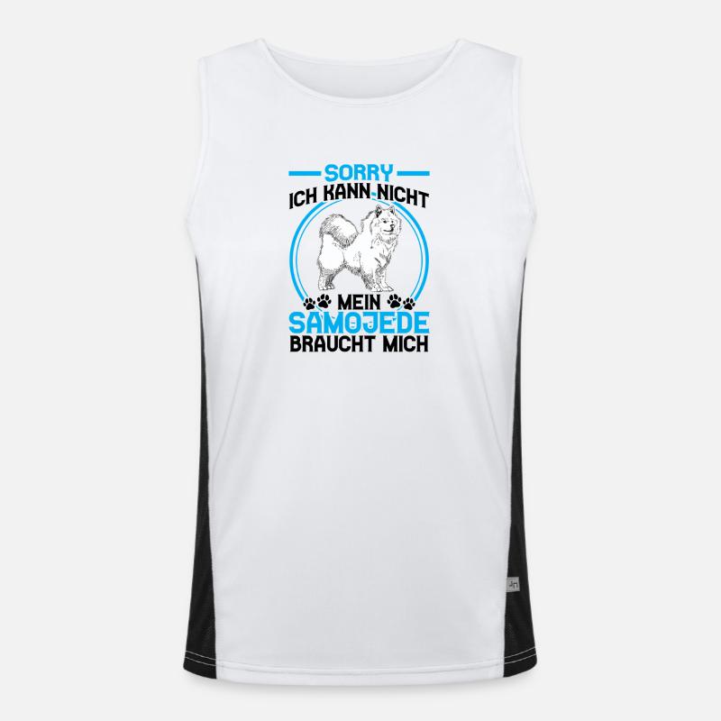 Samoyed Needs Me Sled Dog Men's Functional Contrast Tank Top 