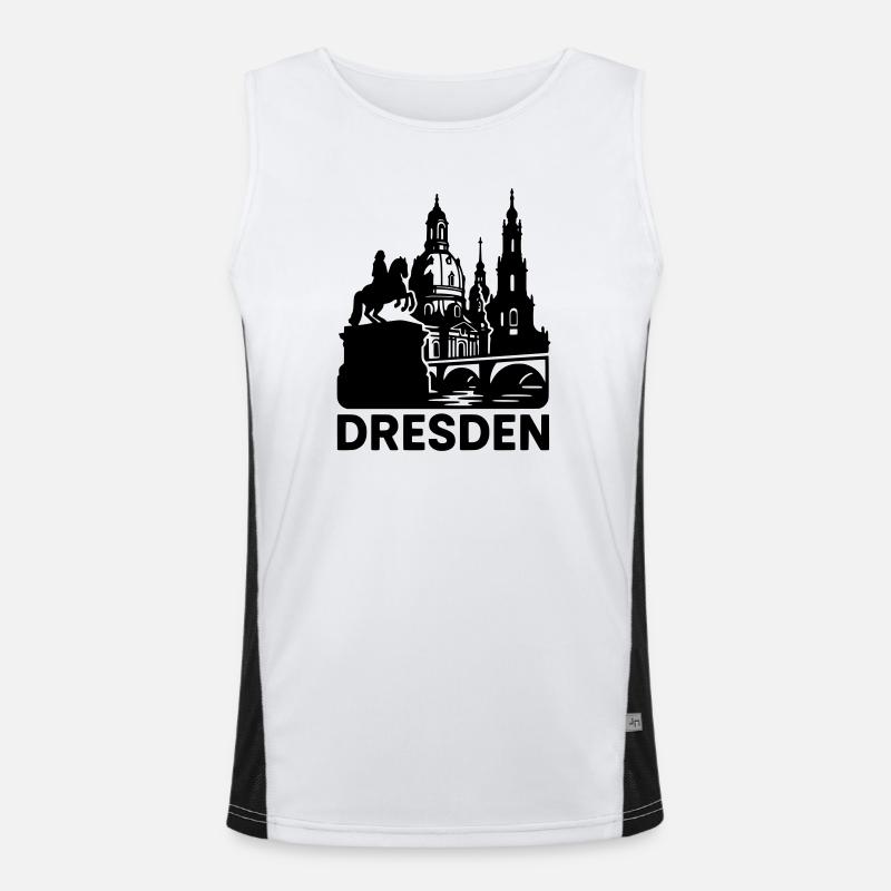 Silhouette de point de repère de Dresde Débardeur respirant contrasté Homme 