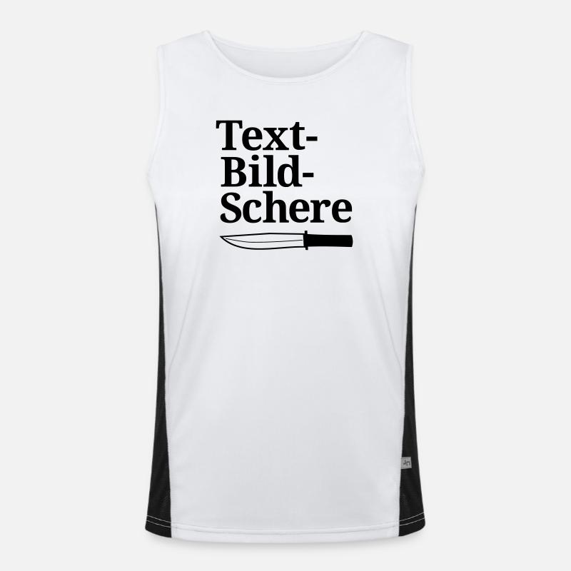 Text-Bild-Schere Funktionelles Kontrast-Tank Top für Männer 