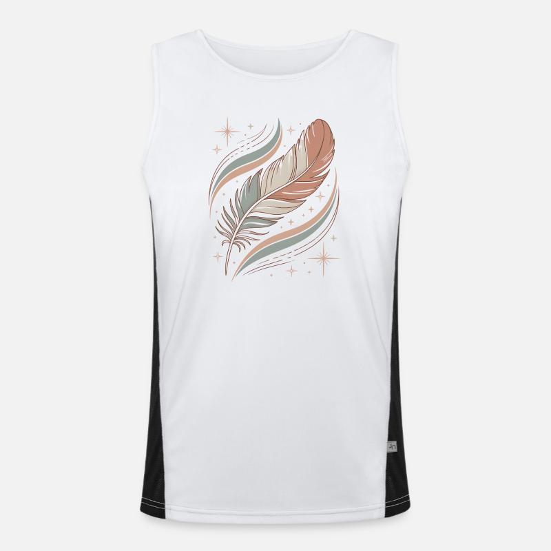 Boho Seele Feder Funktionelles Kontrast-Tank Top für Männer 