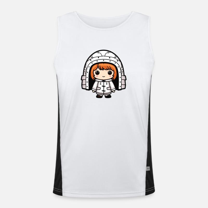 Winter Eskimo Igloo Comic Men's Functional Contrast Tank Top 