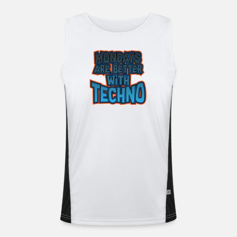 Mondays Are Better with Techno Men's Functional Contrast Tank Top 