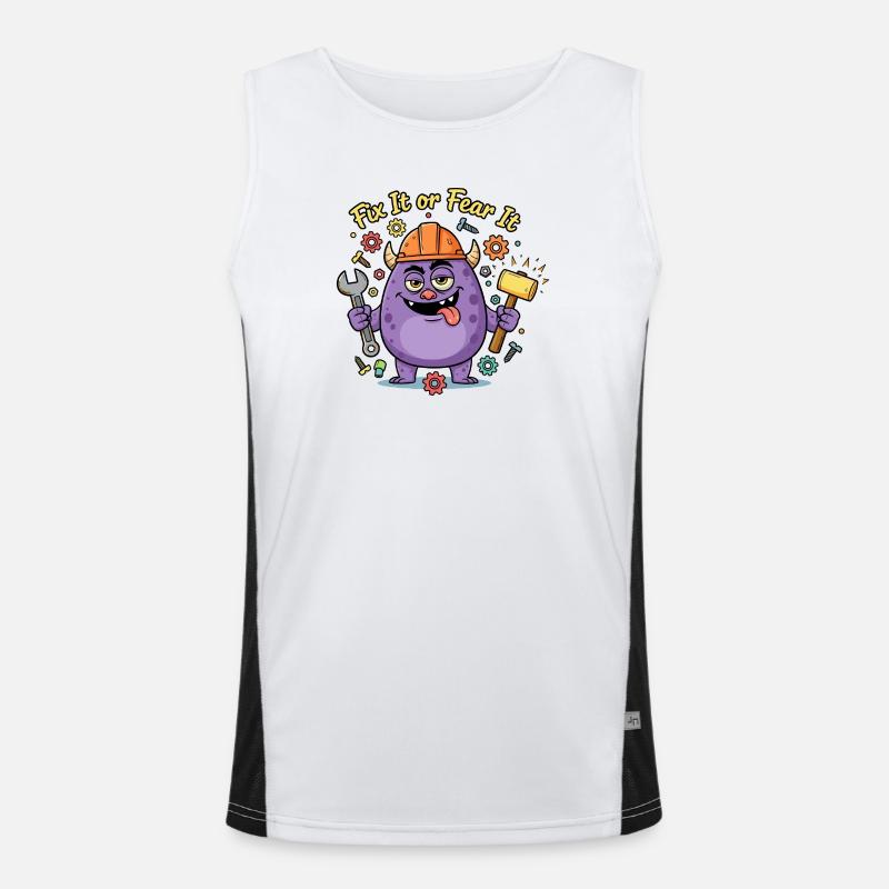 Fix It oder Fear It Bau Monster Funktionelles Kontrast-Tank Top für Männer 