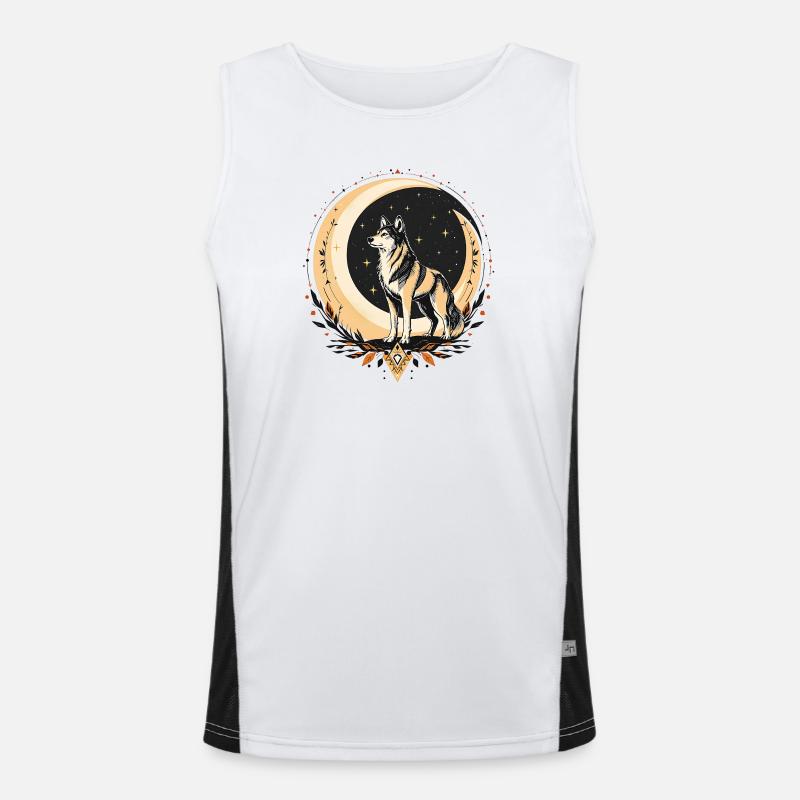 Boho Wolf - Men's Functional Contrast Tank Top  - white/black