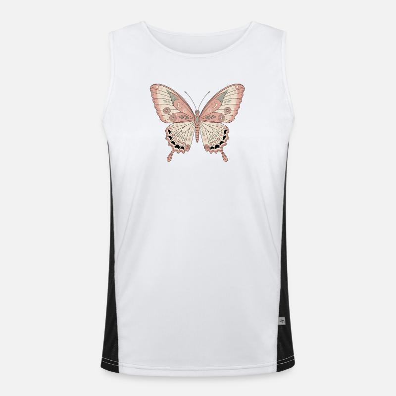 Boho Schmetterling Funktionelles Kontrast-Tank Top für Männer 