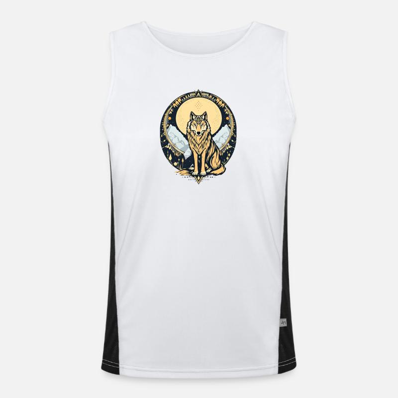 Boho Wolf - Men's Functional Contrast Tank Top  - white/black