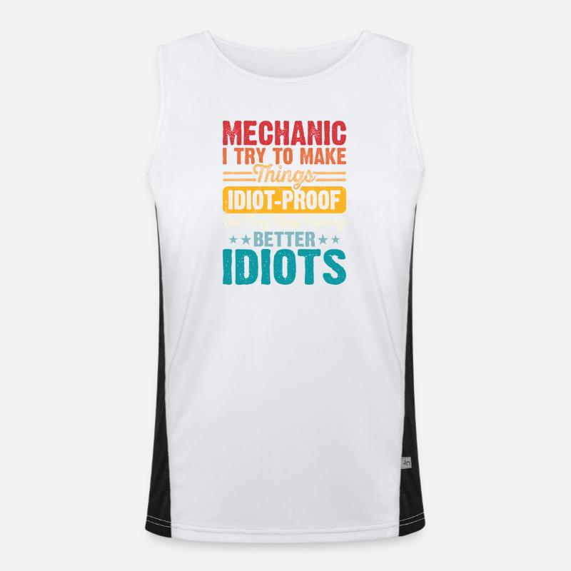 Mechanic Mechatronics Technician Handyman Gift - Men's Functional Contrast Tank Top  - white/black