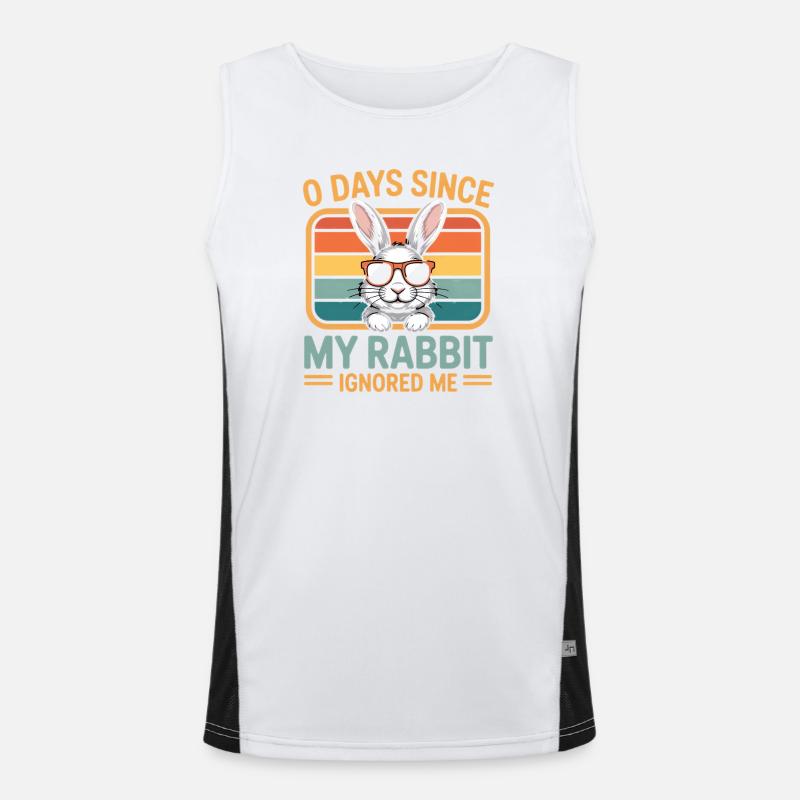 0 Days Since My Rabbit Ignored Me Rabbit Funktionelles Kontrast-Tank Top für Männer 