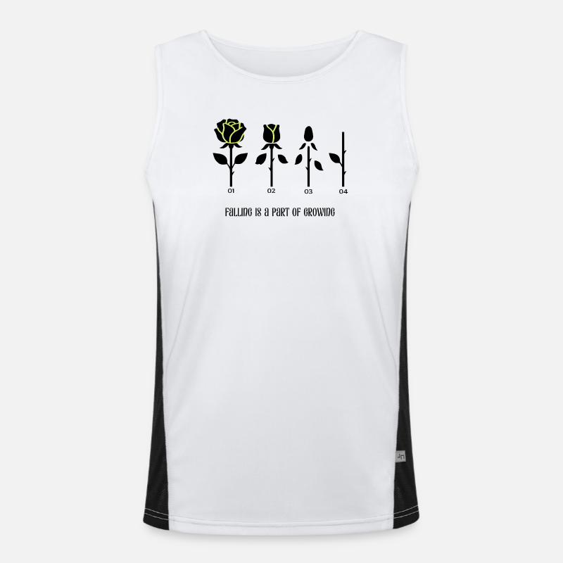 Minimalist Rose | Modern Line Art Men's Functional Contrast Tank Top 