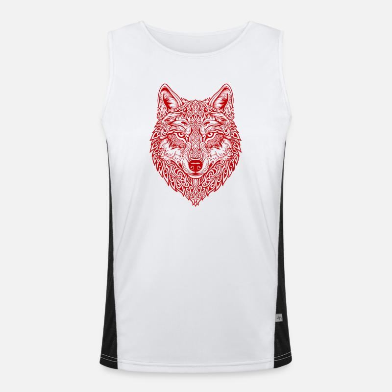 Ornamented Wolf's Head Men's Functional Contrast Tank Top 