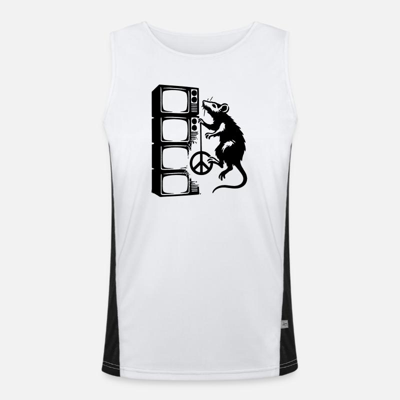 Rat with screen Men's Functional Contrast Tank Top 