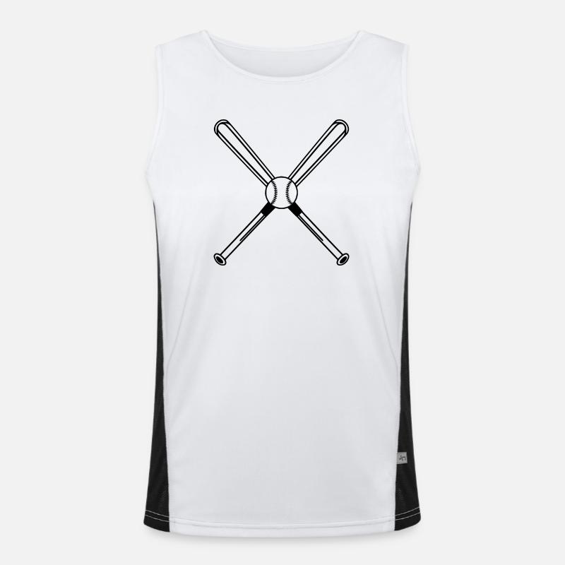Baseball Illustration Baseball Player Men's Functional Contrast Tank Top 