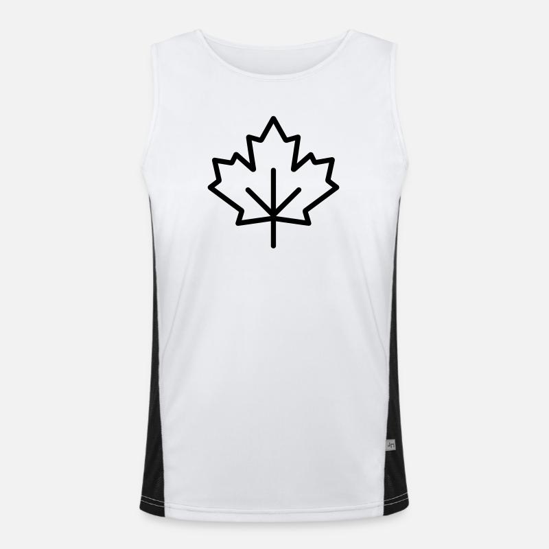 maple leaf - Men's Functional Contrast Tank Top  - white/black