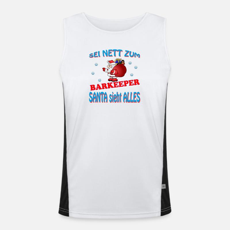 SANTA BARTENDER Men's Functional Contrast Tank Top 