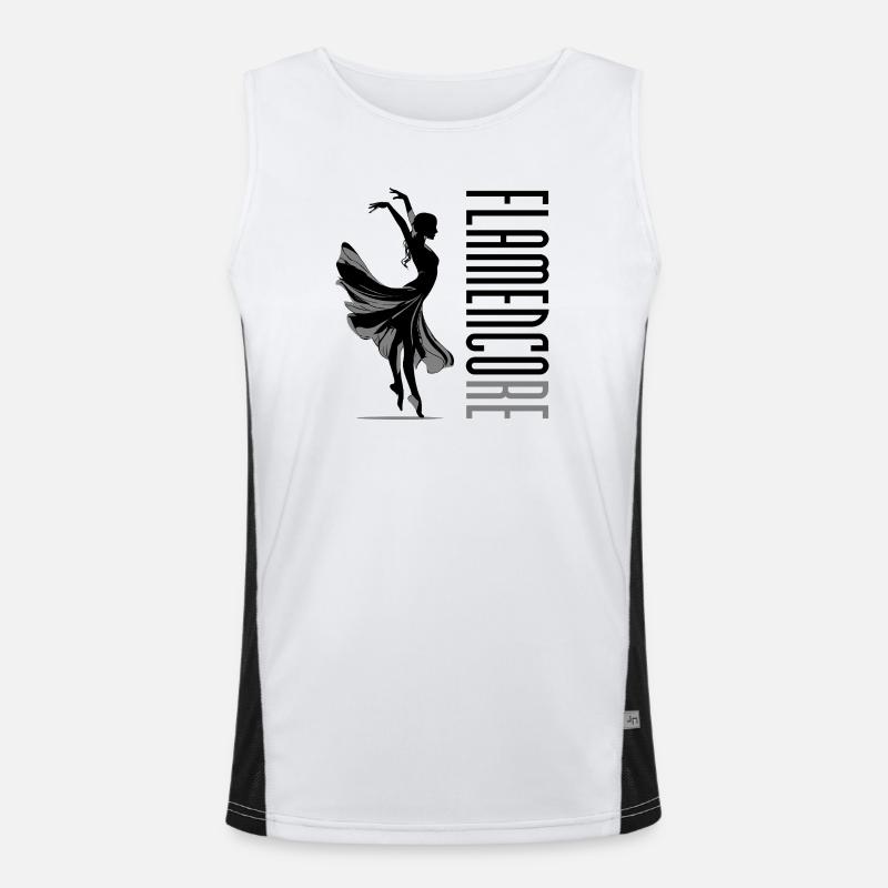 Flamencore Schwarz Funktionelles Kontrast-Tank Top für Männer 
