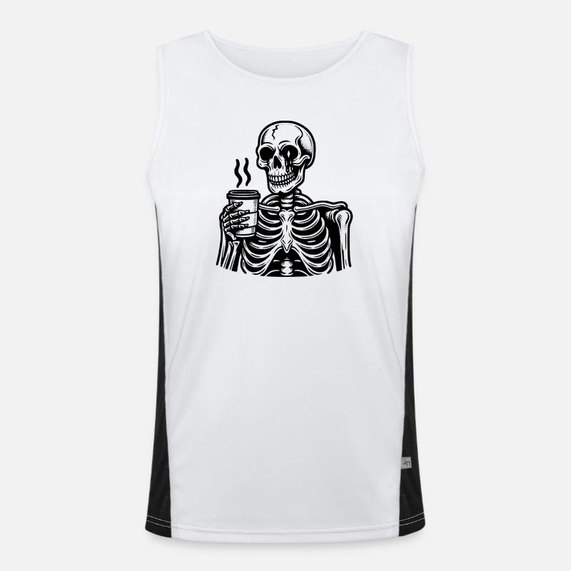 Dead Inside but Caffeinated - Men's Functional Contrast Tank Top  - white/black