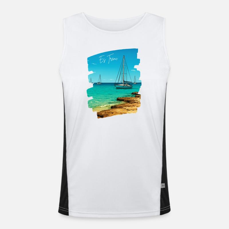 Es Trenc - Mallorca Men's Functional Contrast Tank Top 