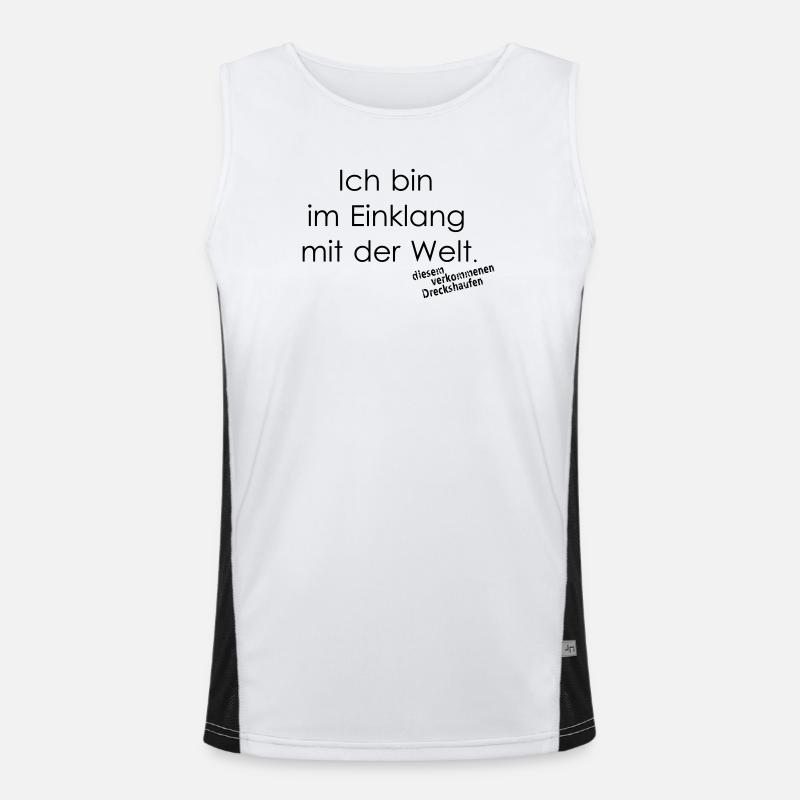 Einklang mit der Welt Funktionelles Kontrast-Tank Top für Männer 