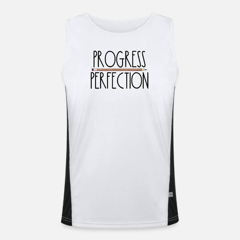 Progress instead of perfection Back to school Leh Men's Functional Contrast Tank Top 